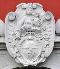 Wappen des Dompropstes und Bischofs Markus Sittikus aus Hohenems (Konstanz, ehemalige Dompropstei)