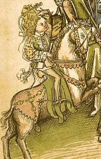 Kindlicher Reiter auf dem Konstanzer Konzil, vermutlich Ruprecht 'der Engländer' (1406-1426)